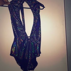 Holographic bodysuit.